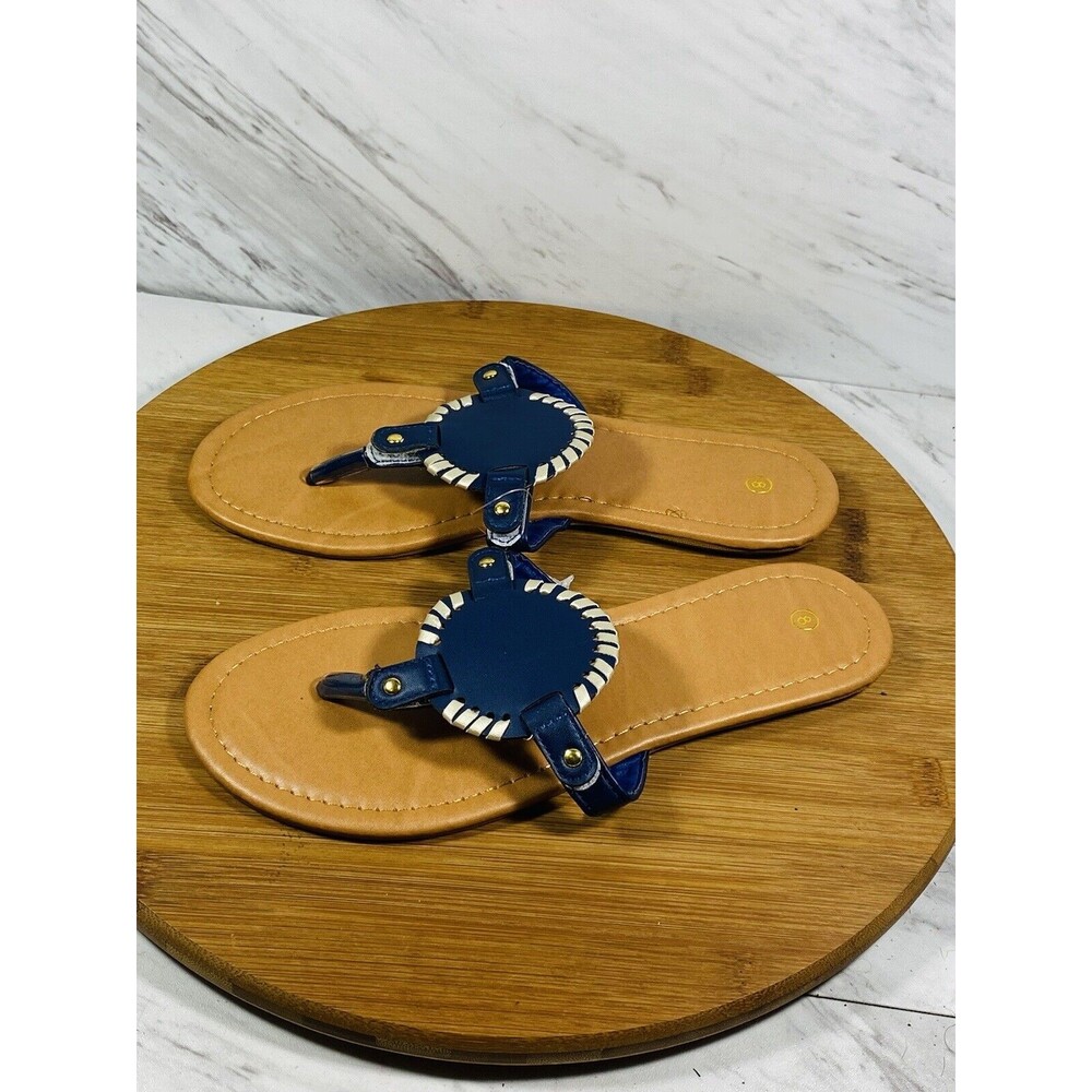 Women Summer Slide Thong Size 8 Navy NEW